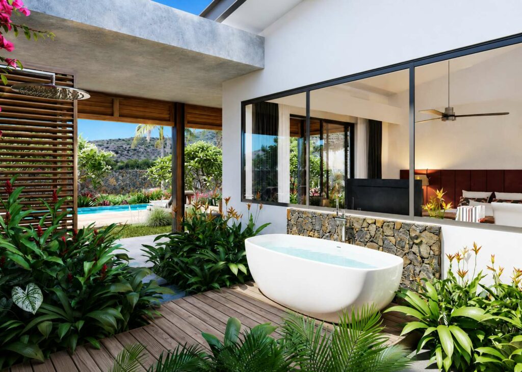 Villa contemporaine avec piscine et jardin tropical à l’île Maurice