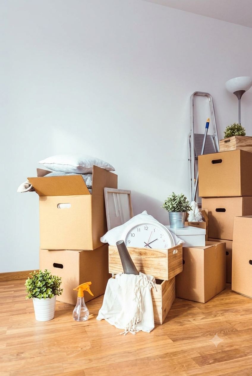 Moving boxes in a home in Mauritius