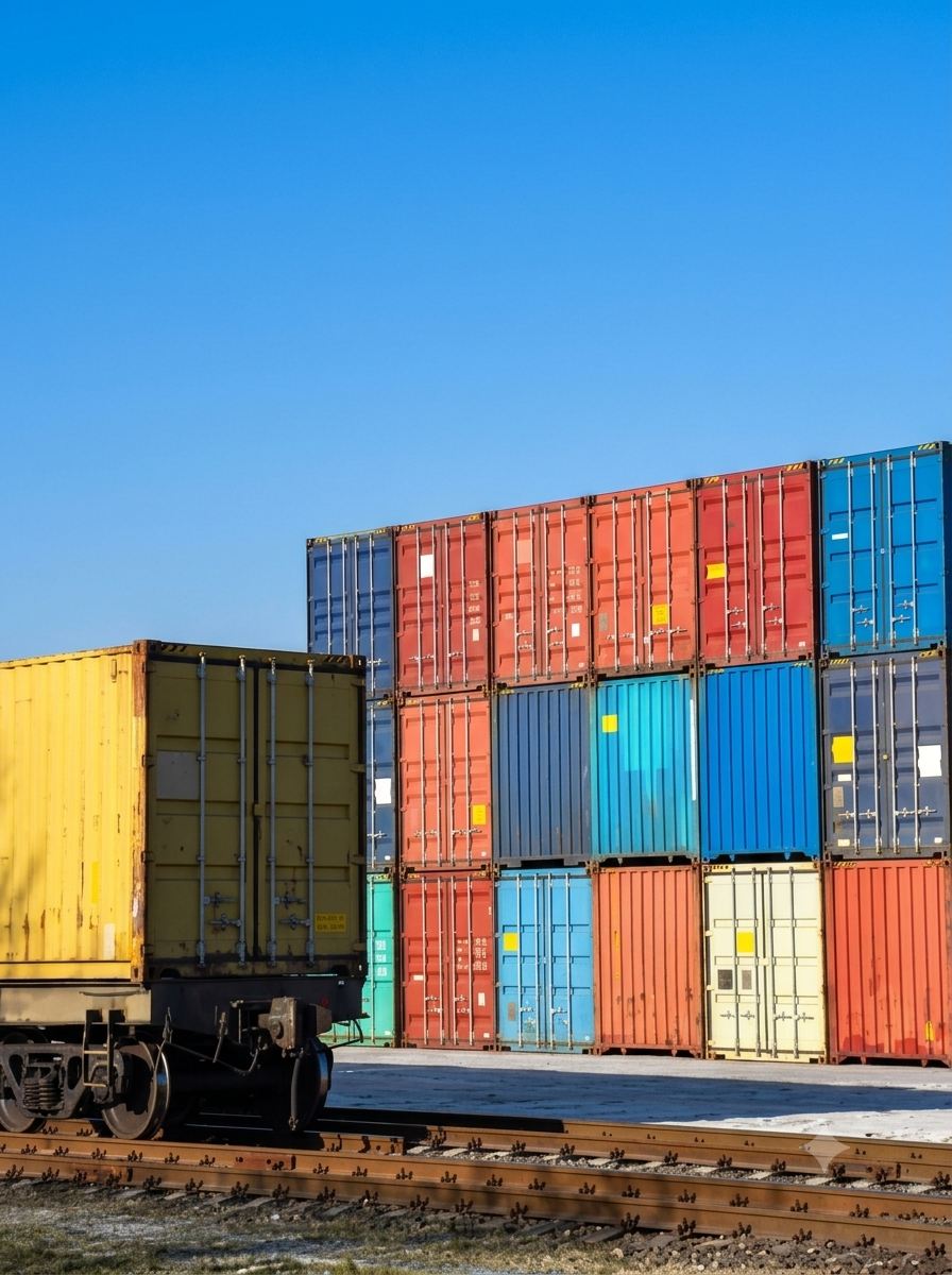 Conteneurs de fret sur un port, transport maritime pour un déménagement à l’île Maurice