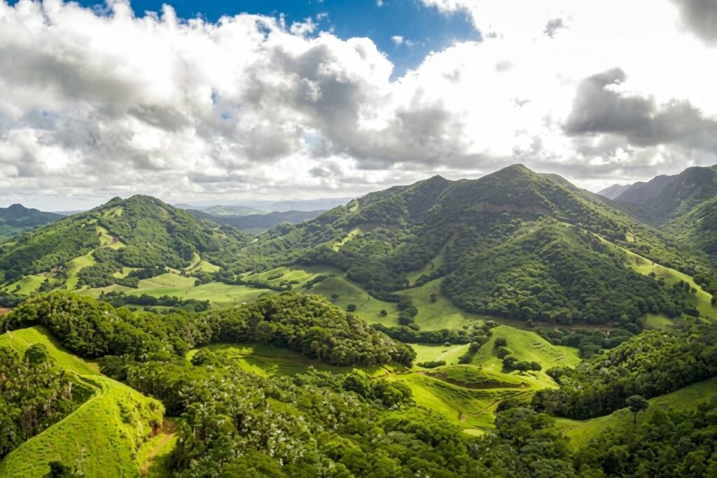 Collines boisées de la Vallée de Ferney, dans le sud-est de l’île Maurice