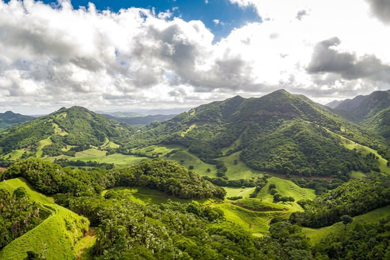 Collines boisées de la Vallée de Ferney, dans le sud-est de l’île Maurice